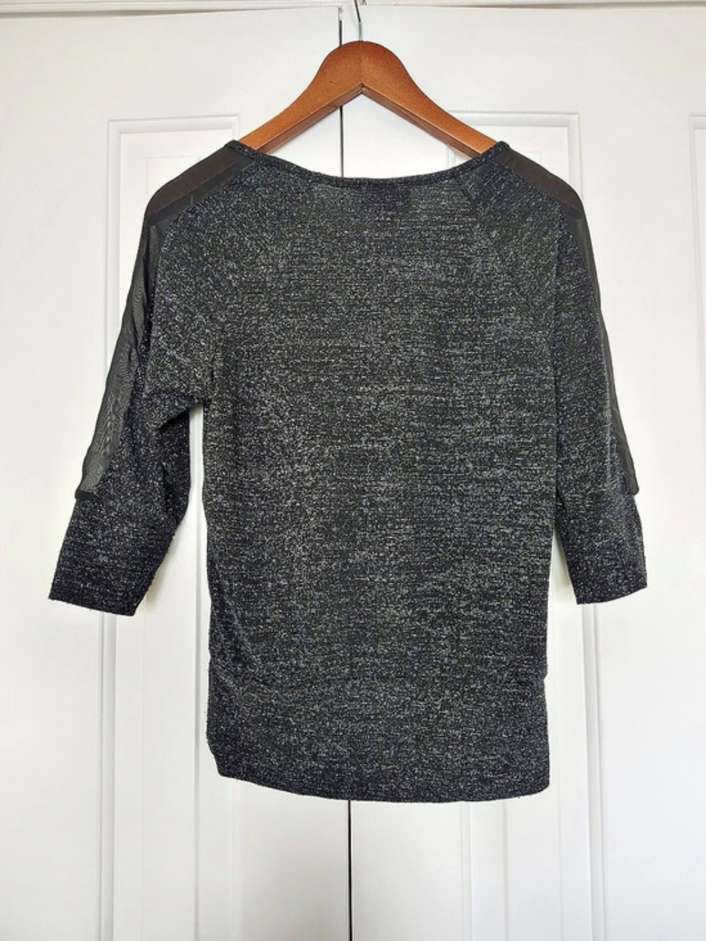 Y2K by&by Metallic Long Sleeve Top with Mesh Sleeves - Picture 2 of 4